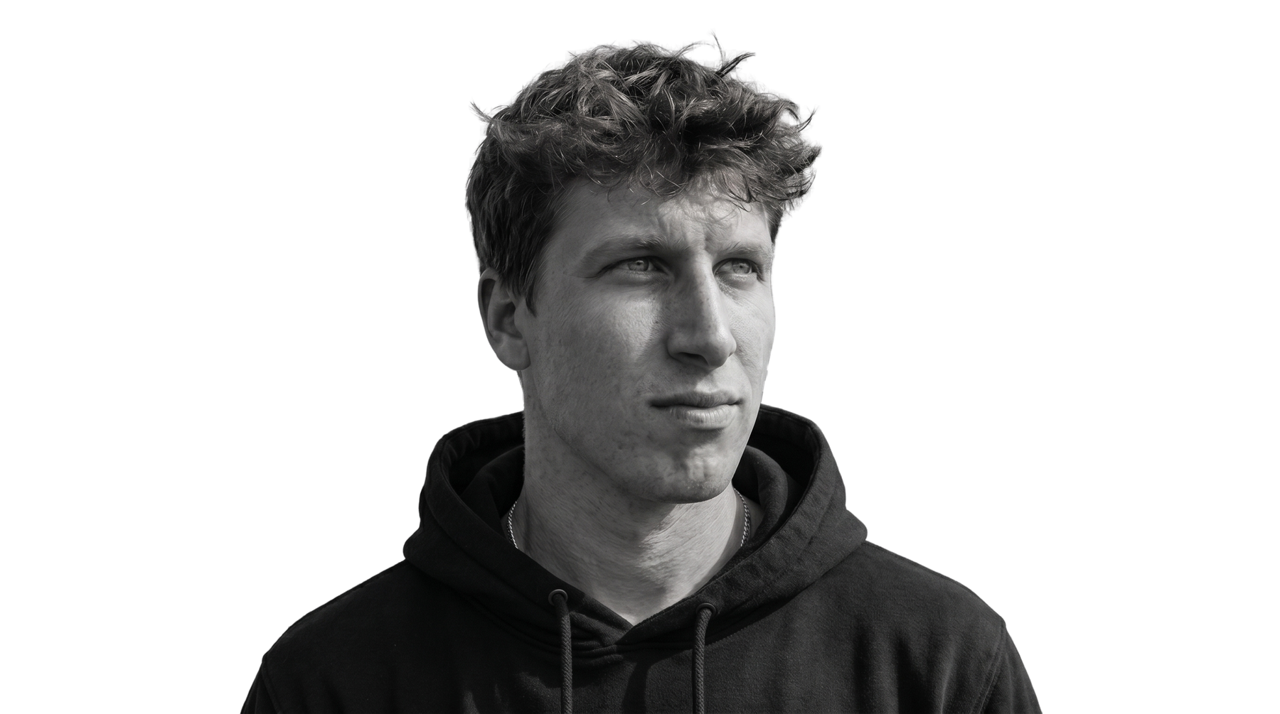 Black and white portrait of Kristofer Jussmann, also known as Ker102.